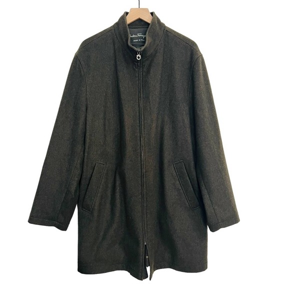 Salvatore Ferragamo Other - Salvatore Ferragamo Olive Wool Cashmere Topcoat Size Medium
